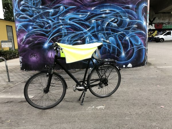 Drachenhaut Edition 2in1 neongelb – Regenschutz für Radler