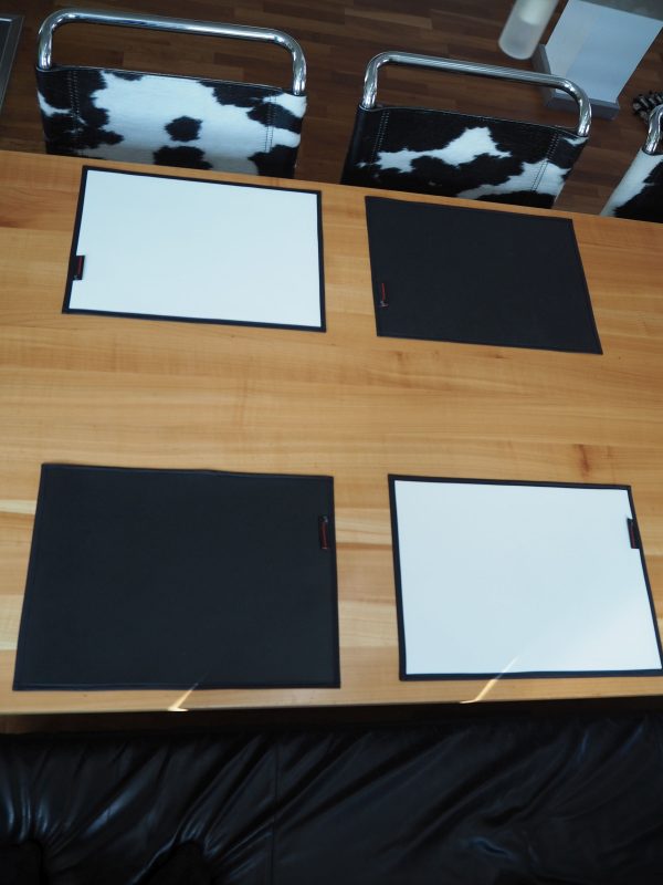 Schwarze Tischsets aus LKW-Plane – 2 Stück