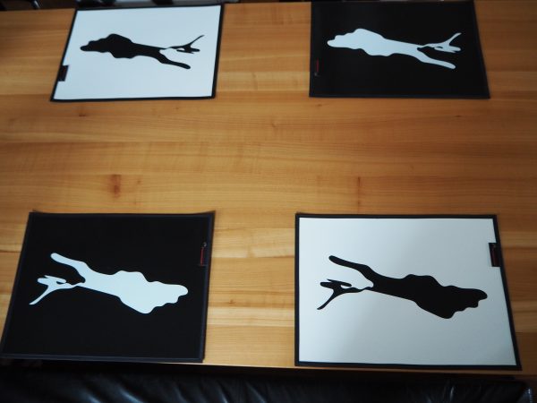 Schwarze Tischsets aus LKW-Plane Motiv Bodensee – 2 Stück